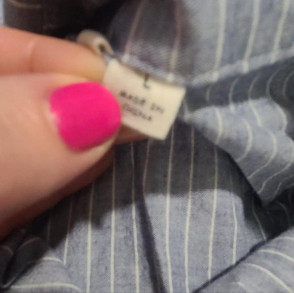 OLIVIA K pinstriped button-down tunic L - Picture 4 of 7